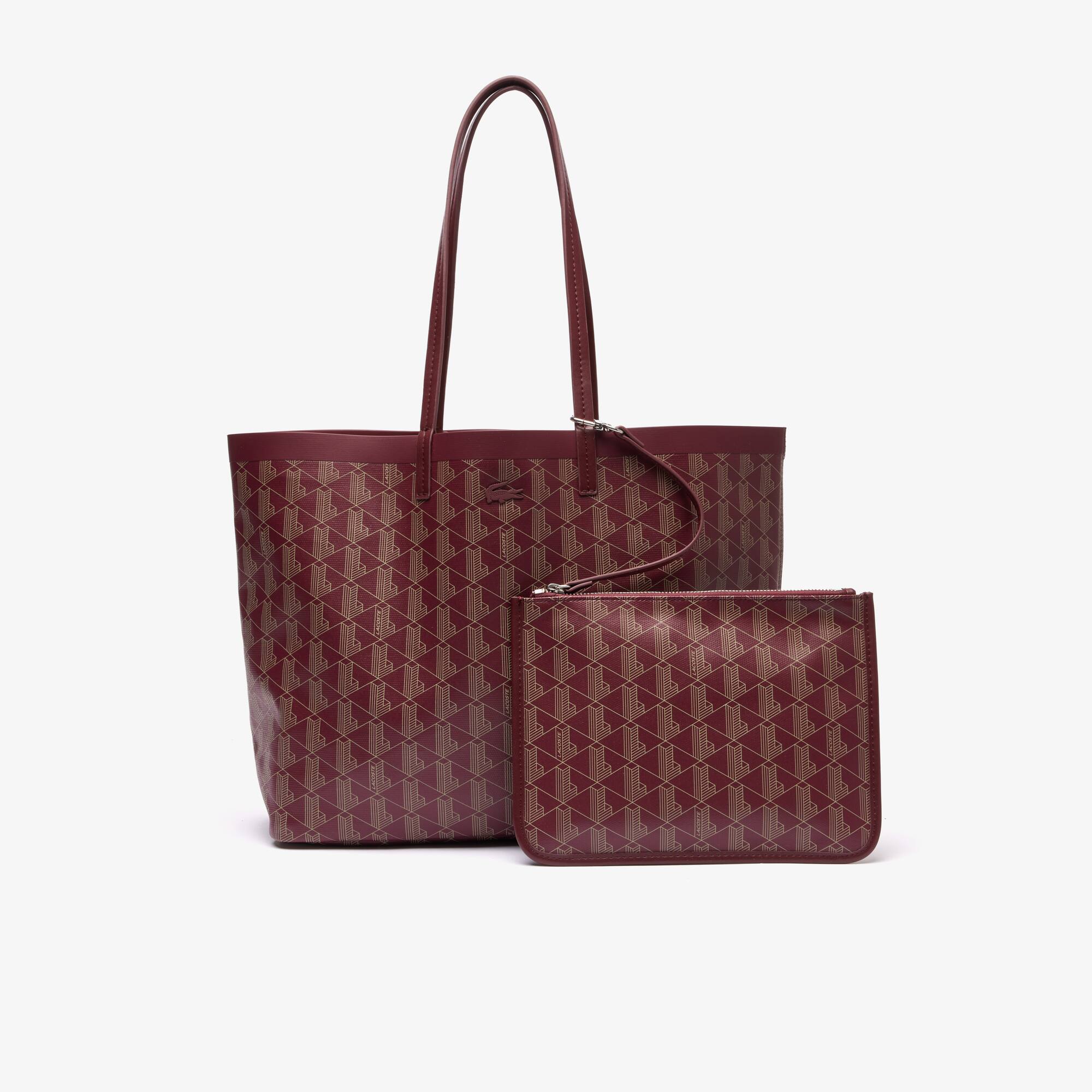 Sac cabas Zely moyen monogramme en toile enduite Sacs à main & Cabas - Rouge - Lacoste - Femme