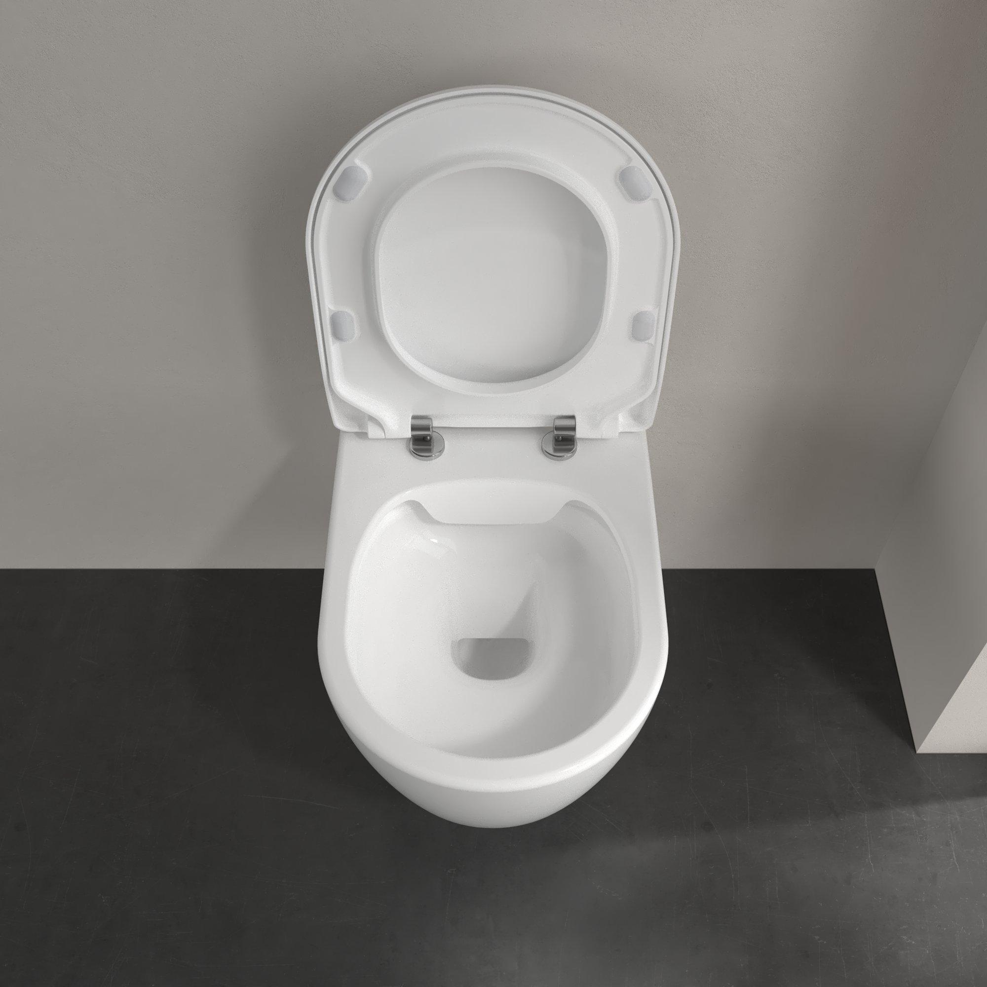 Villeroy & Boch Avento randloos toilet CeramicPlus met dunne softclose zitting wit glans