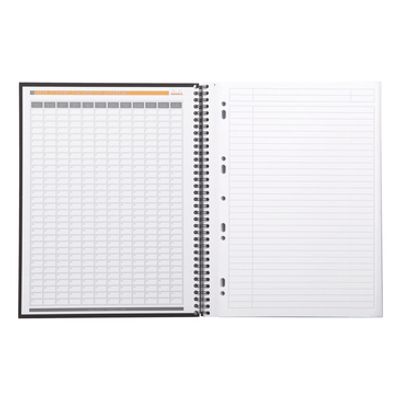 Rhodiactive Notebook - Cahier à spirale A4+ (21 x 31,8 cm) - 160 pages - ligné avec marge - noir