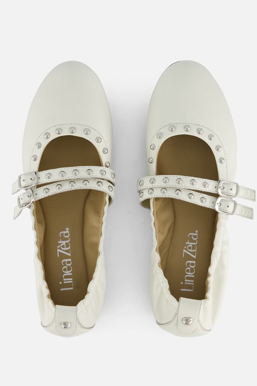 Linea Zeta Ballerina's beige Leer