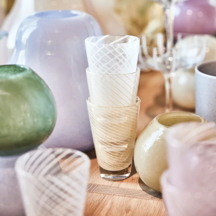 OYOY - Yuka Swirl Trinkglas, weiss (2er-Set)
