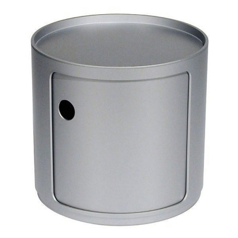 Kartell Componibili kast nachtkastje small (1 comp.) Ø42 zilver