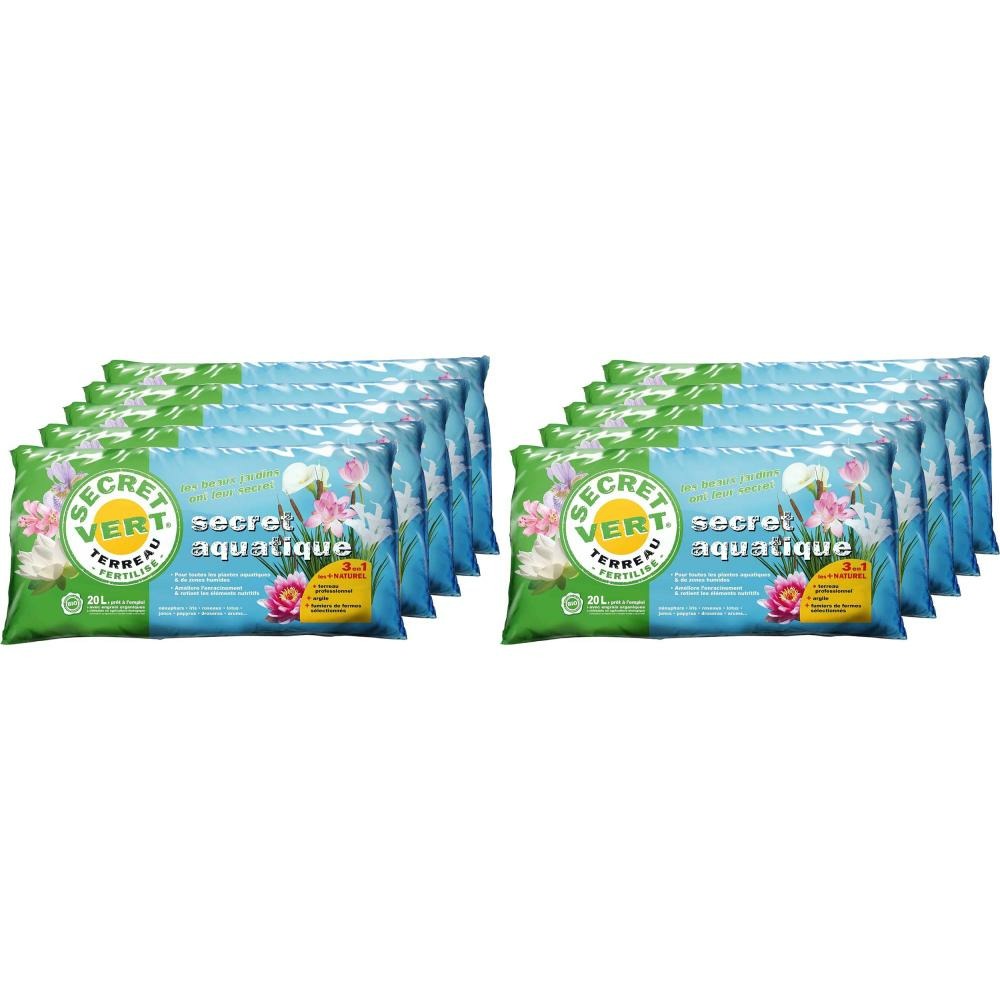 Terreau bio pour plantes aquatiques 20l (lot de 10)
