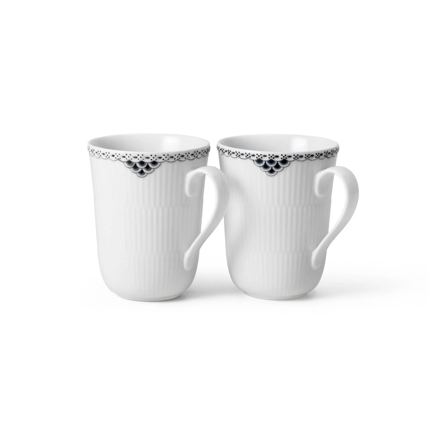 Royal Copenhagen  Sort Riflet Blonde krus 33 cl. - 2 stk.