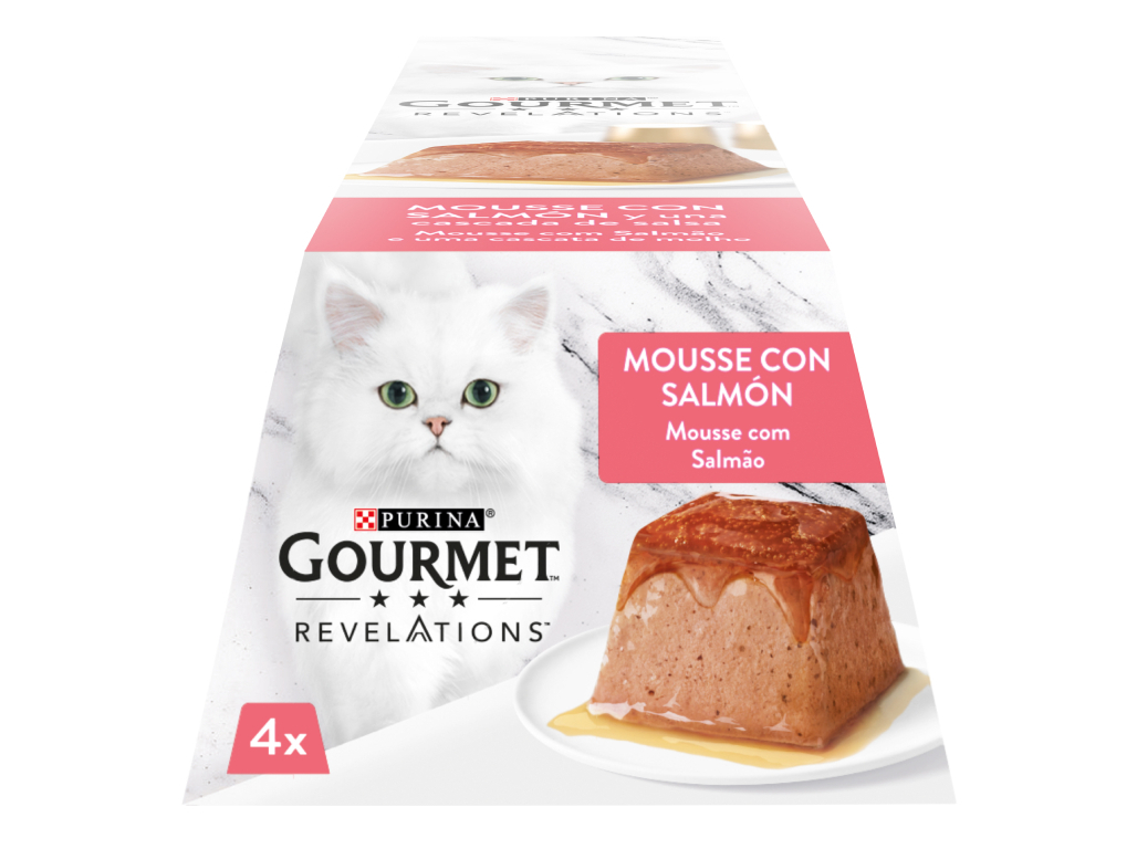 COMIDA HÚMIDA PARA GATO GOURMET REVELATIONS SALMÃO 4X57G