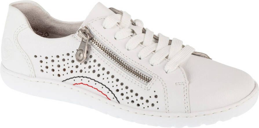 Rieker damesschoen lage veterschoen slip-on 52824-80 parelwit