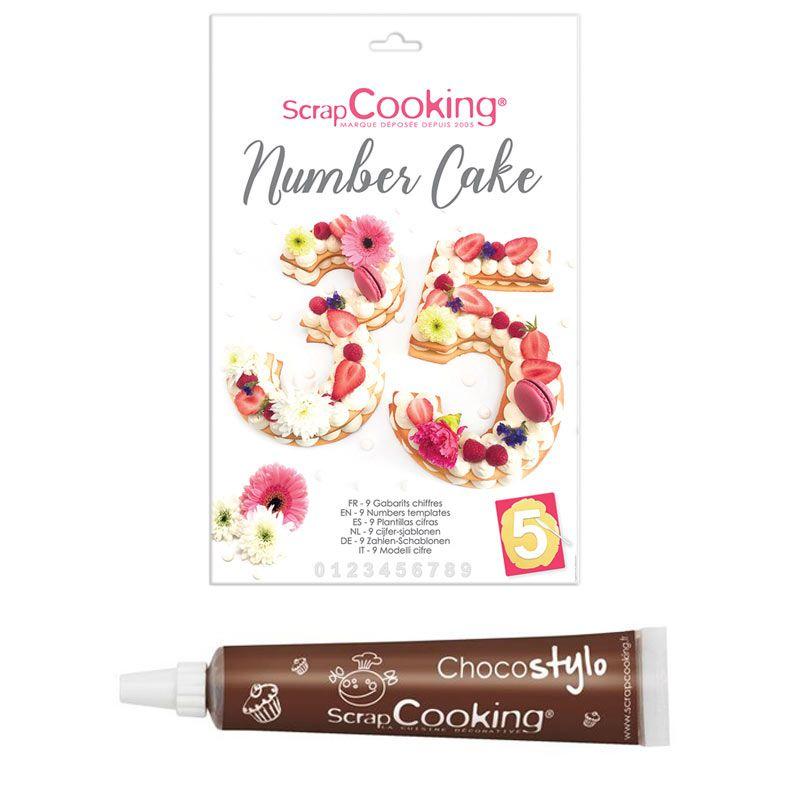 Coffret Number cake + 1 Stylo chocolat Scrapcooking