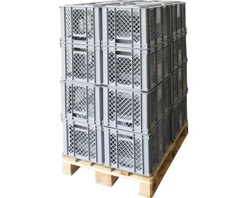 Palletstapelmand Eurobox 61 l 600x320x400 mm grijs 24 stuks