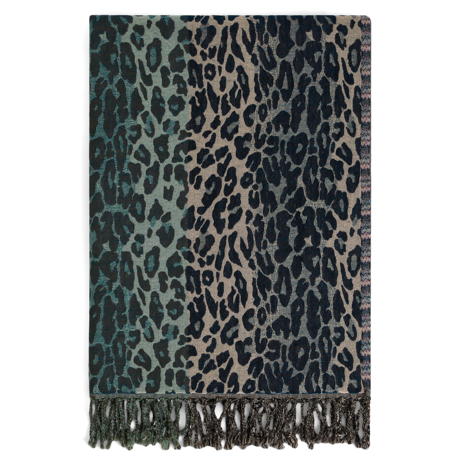DOLLY - Echarpe jacquard en laine | Bleu