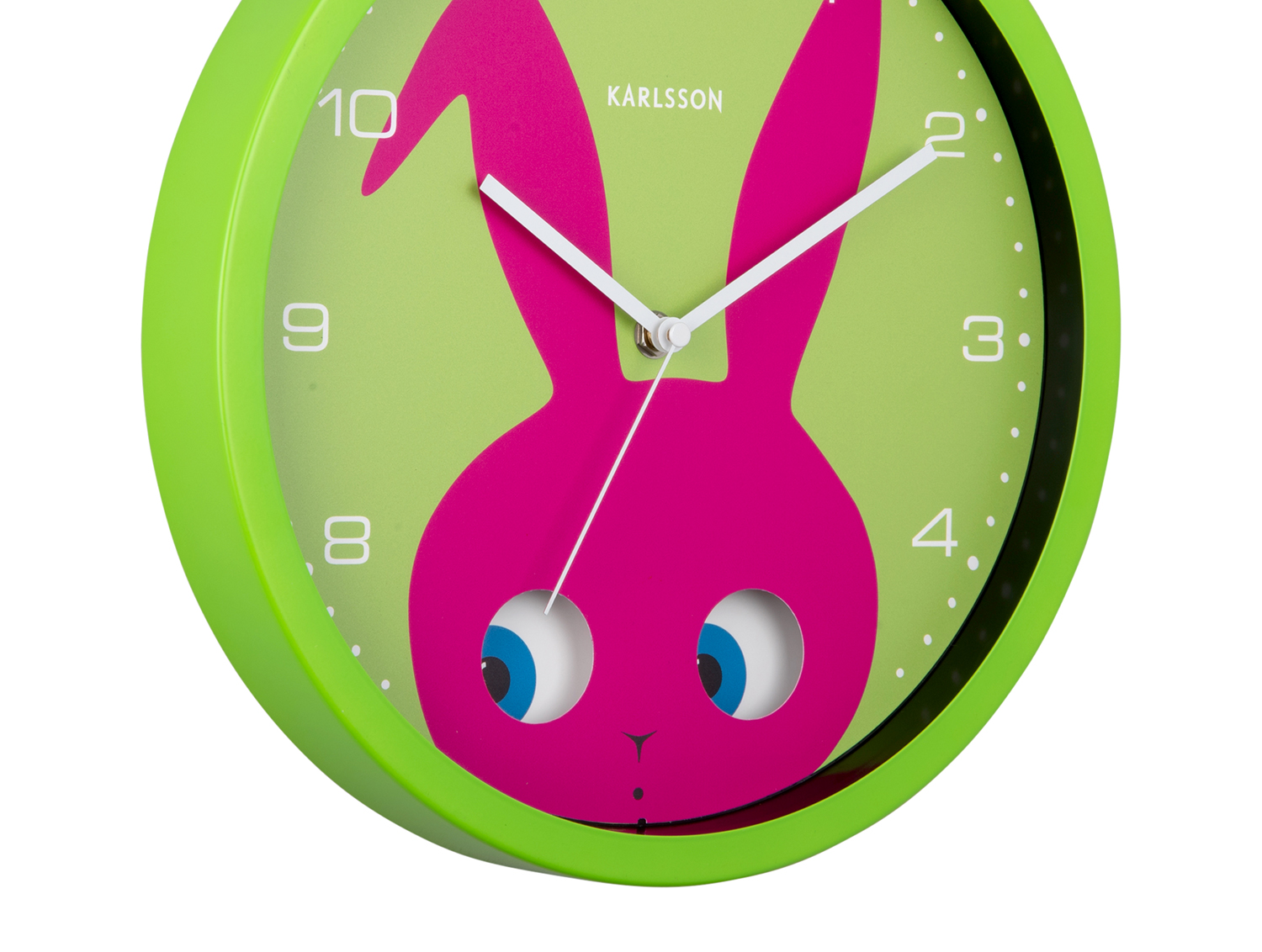Wall clock Peekaboo Bunny dark green
