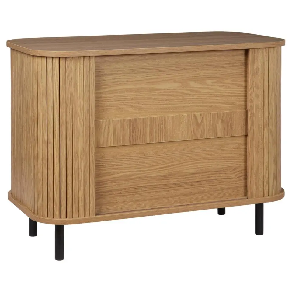 BRADLEY - Commode - Lichthout/Zwart - MDF