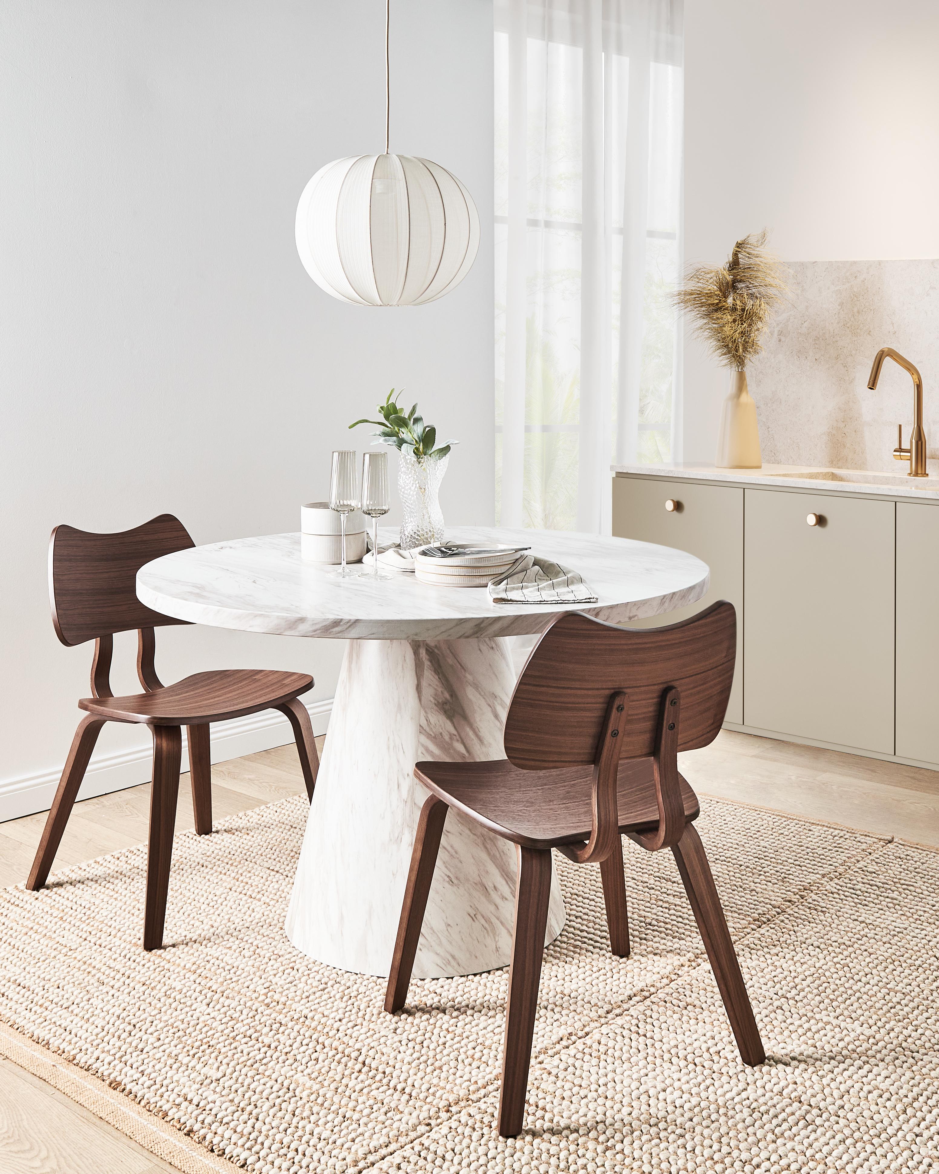 Set van 2 eetkamerstoelen DIANA Hout Donkerbruin