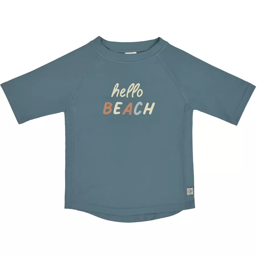 LÄSSIG UV-Kurzarm-Badeshirt Hello Beach blau
