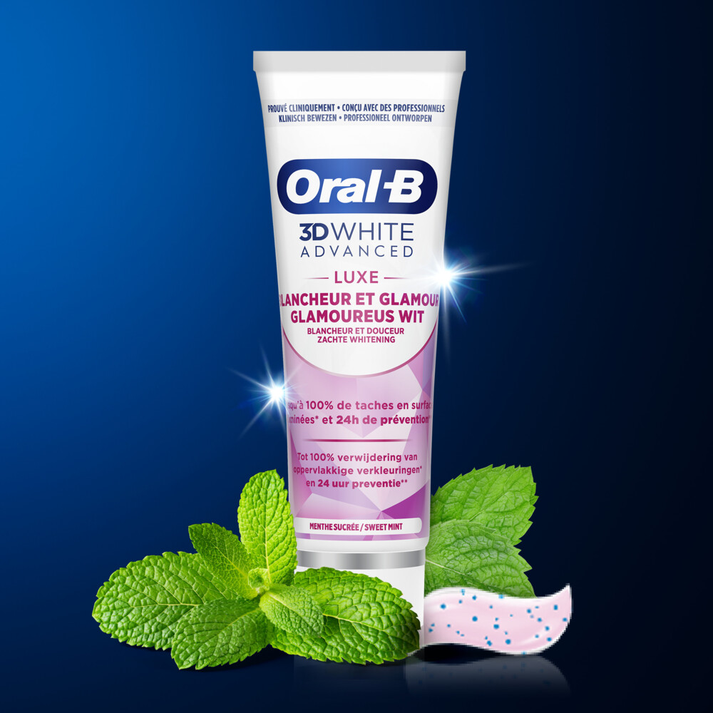 12x Oral-B Tandpasta 3DWhite Advanced Luxe Glamorous White75 ml
