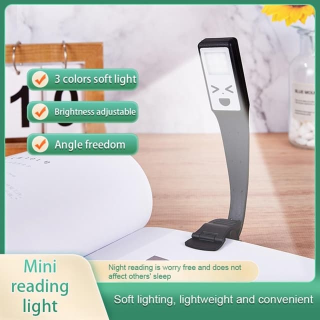 Clip-On Book Light Three Book-Lamp Lysstyrke Justerbart læselys