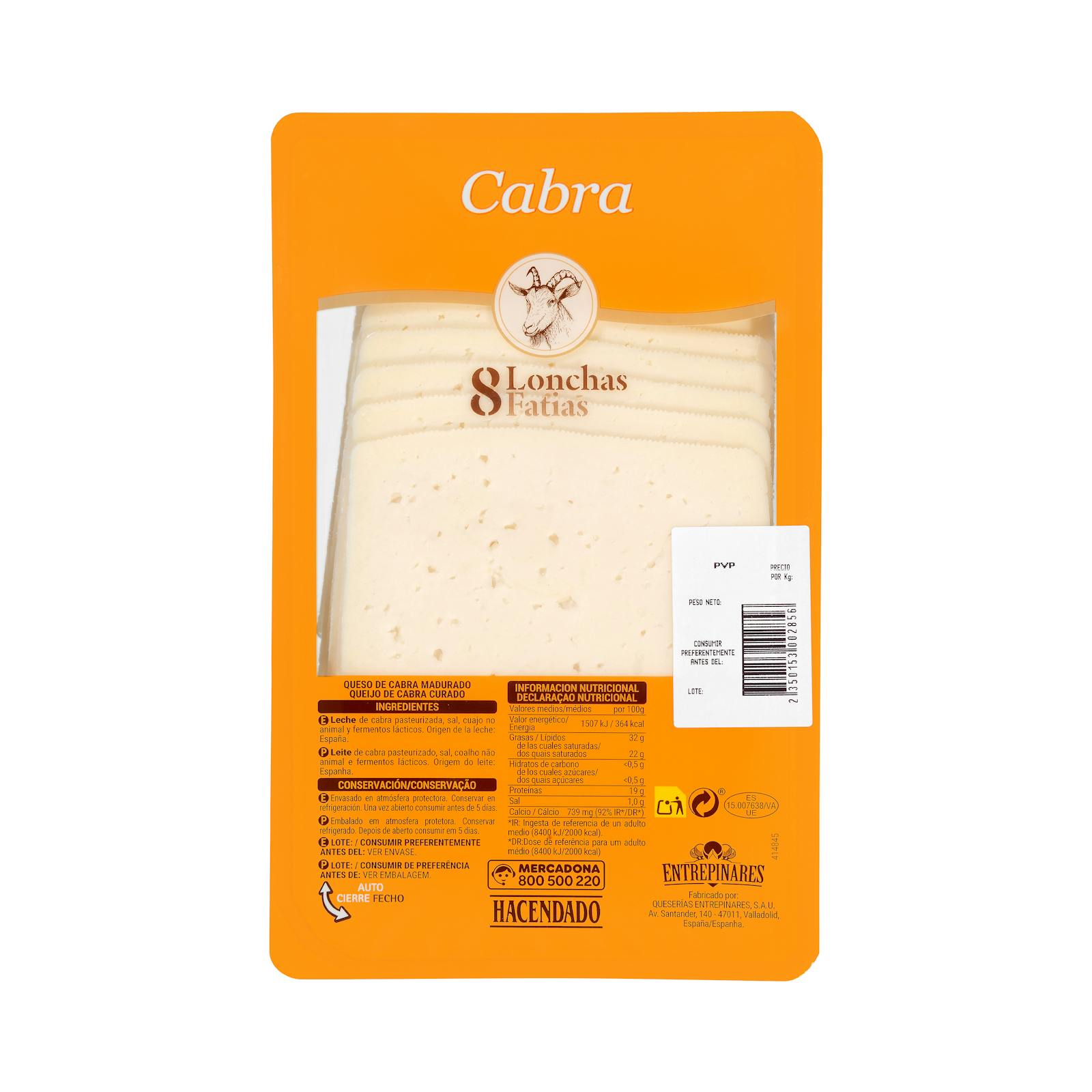 Tranches de fromage de chèvre Hacendado