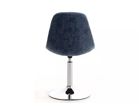 Chaise de bureau - Tissu & Métal chromé - Bleu - Emil