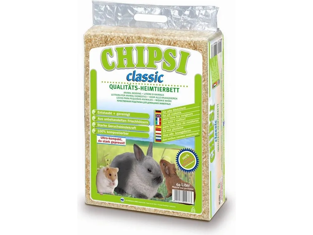 CHIPSI CLASSIC, Træpiller, Hamster, Mus, 3,2 kg, Polybag