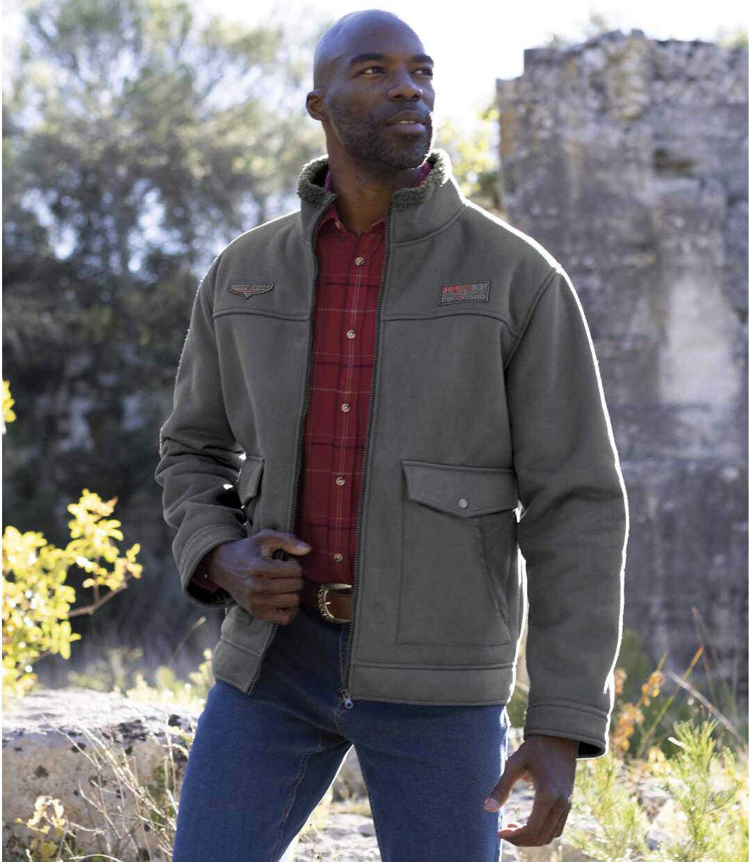 Blouson Suédine Effet Daim Doublé Sherpa
