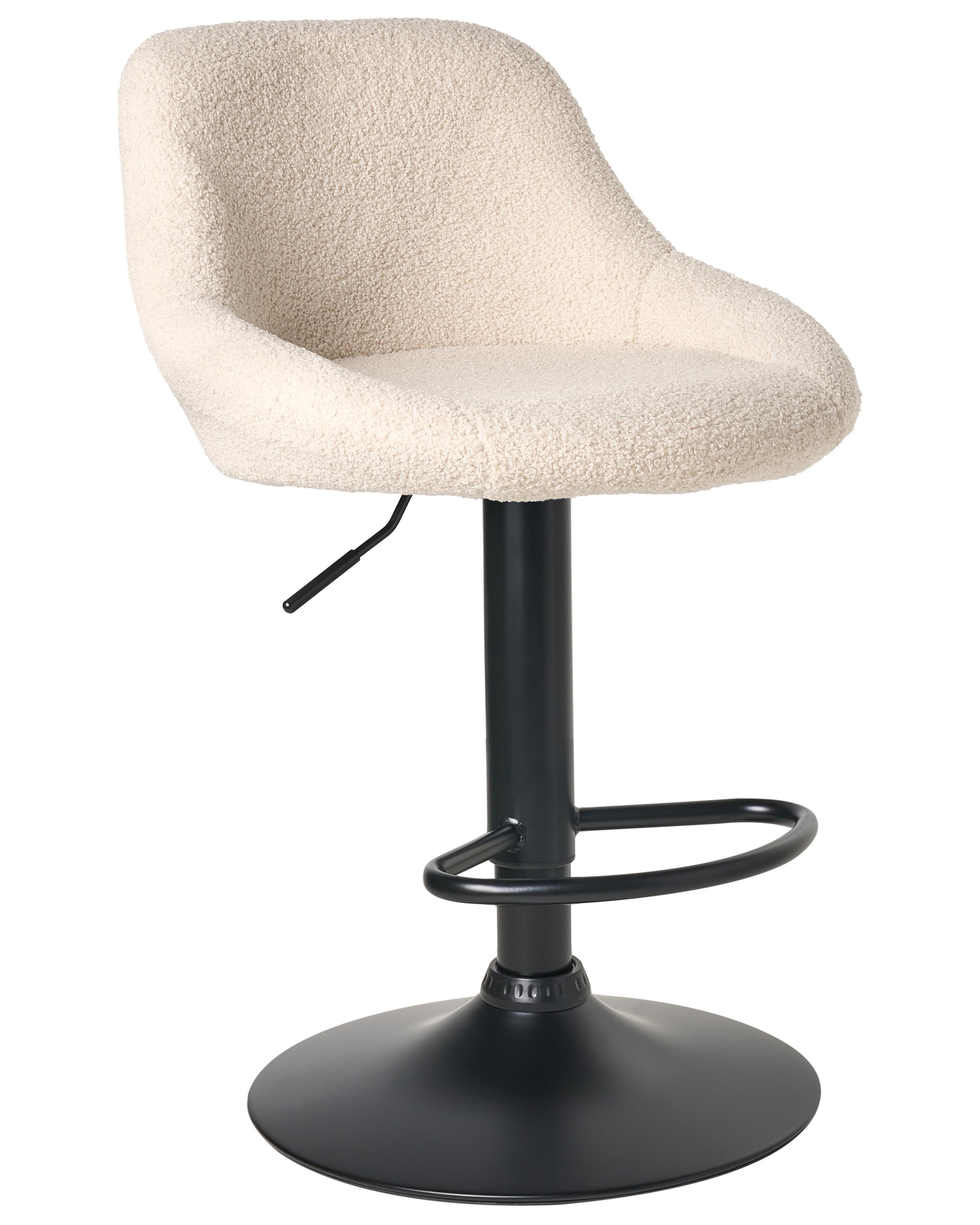 Set van 2 barkrukken MEDULIN Bouclé draaibaar Lichtbeige