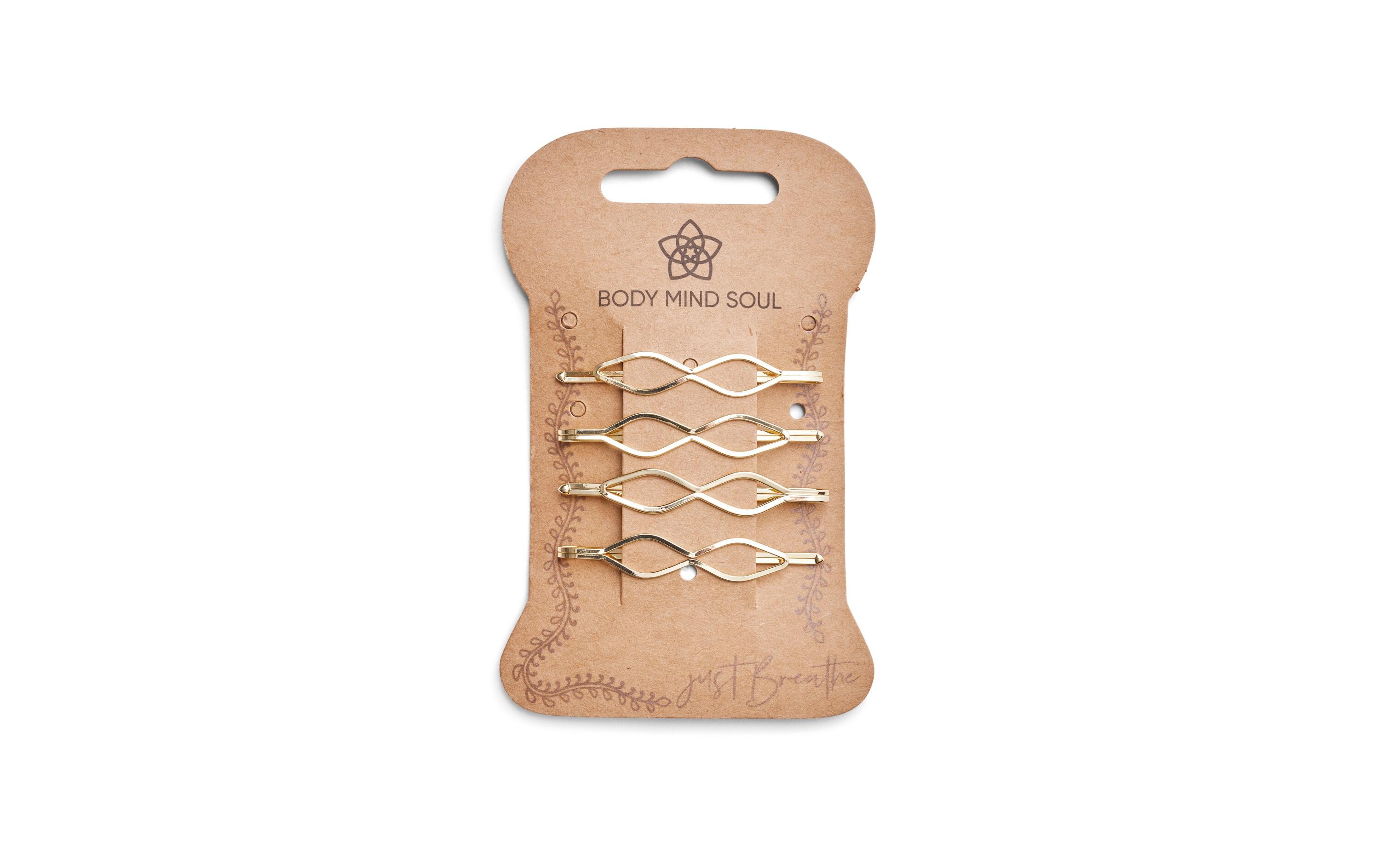 Haarnadel Yoga gewellt 5.5 cm 4 Stück, goldHaarpins für guten Halt beim Yoga oder Sport
