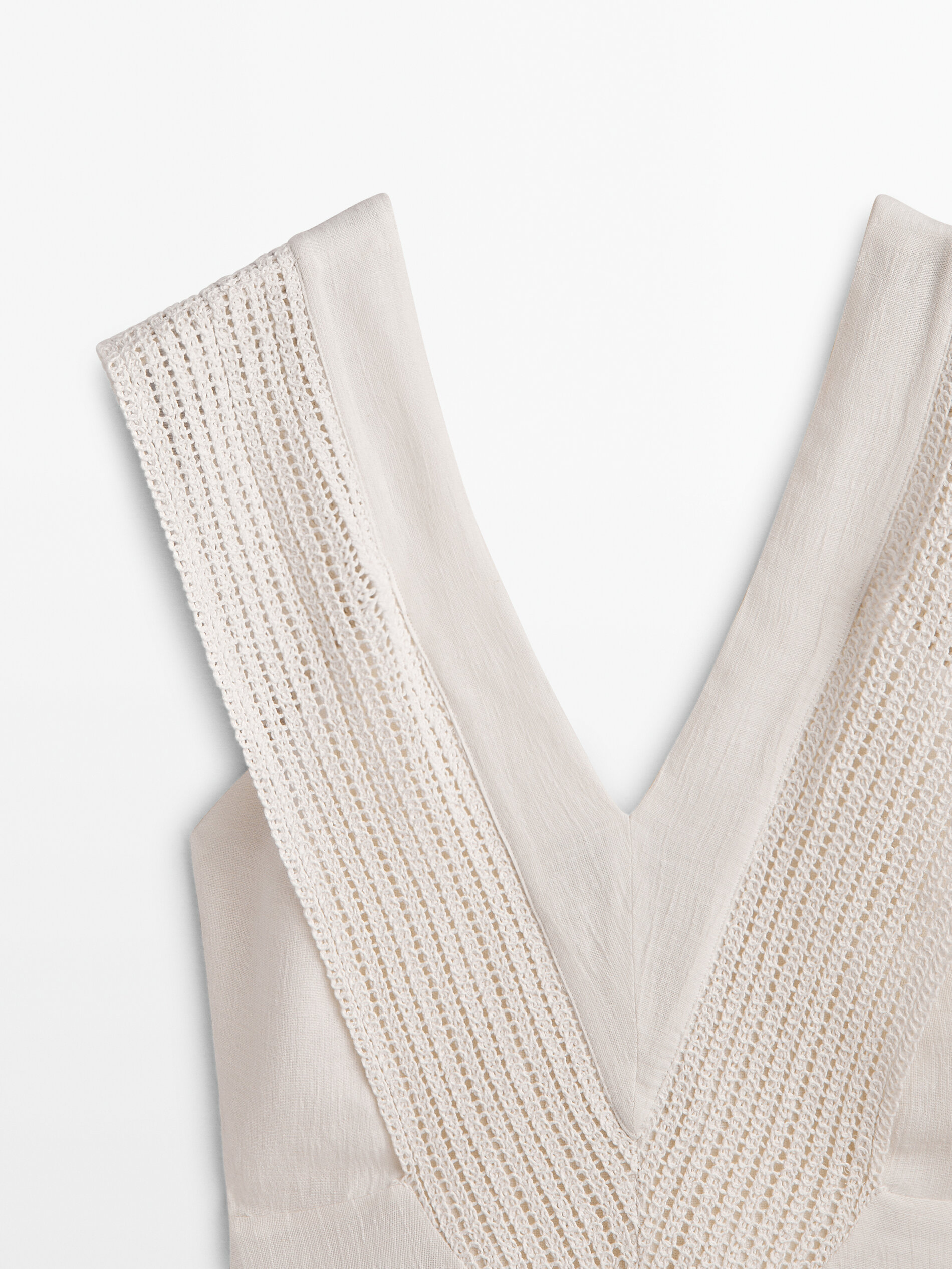 Vestido amplo de crochê - BRANCO