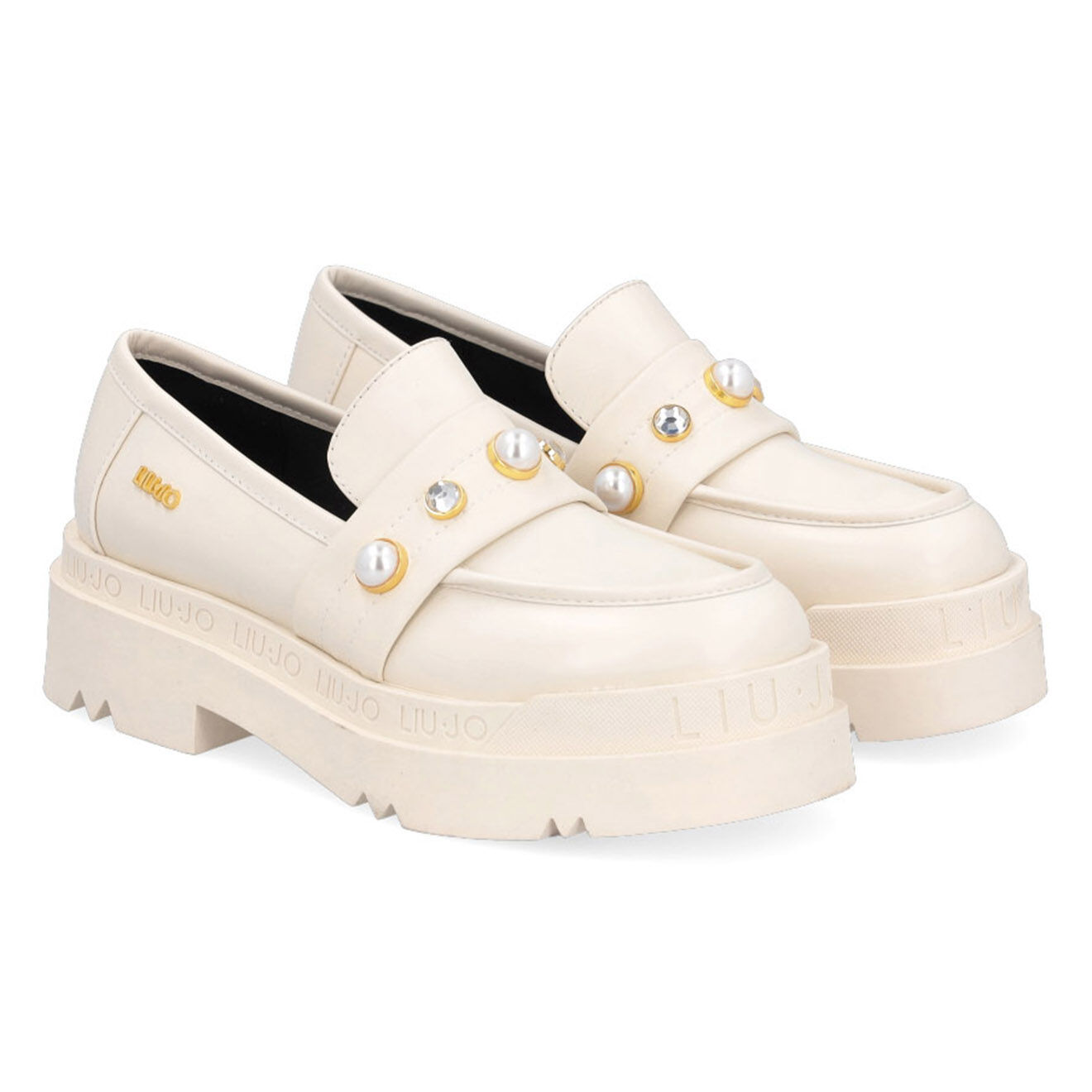 Liu-Jo Mocassins en Cuir Love écrus