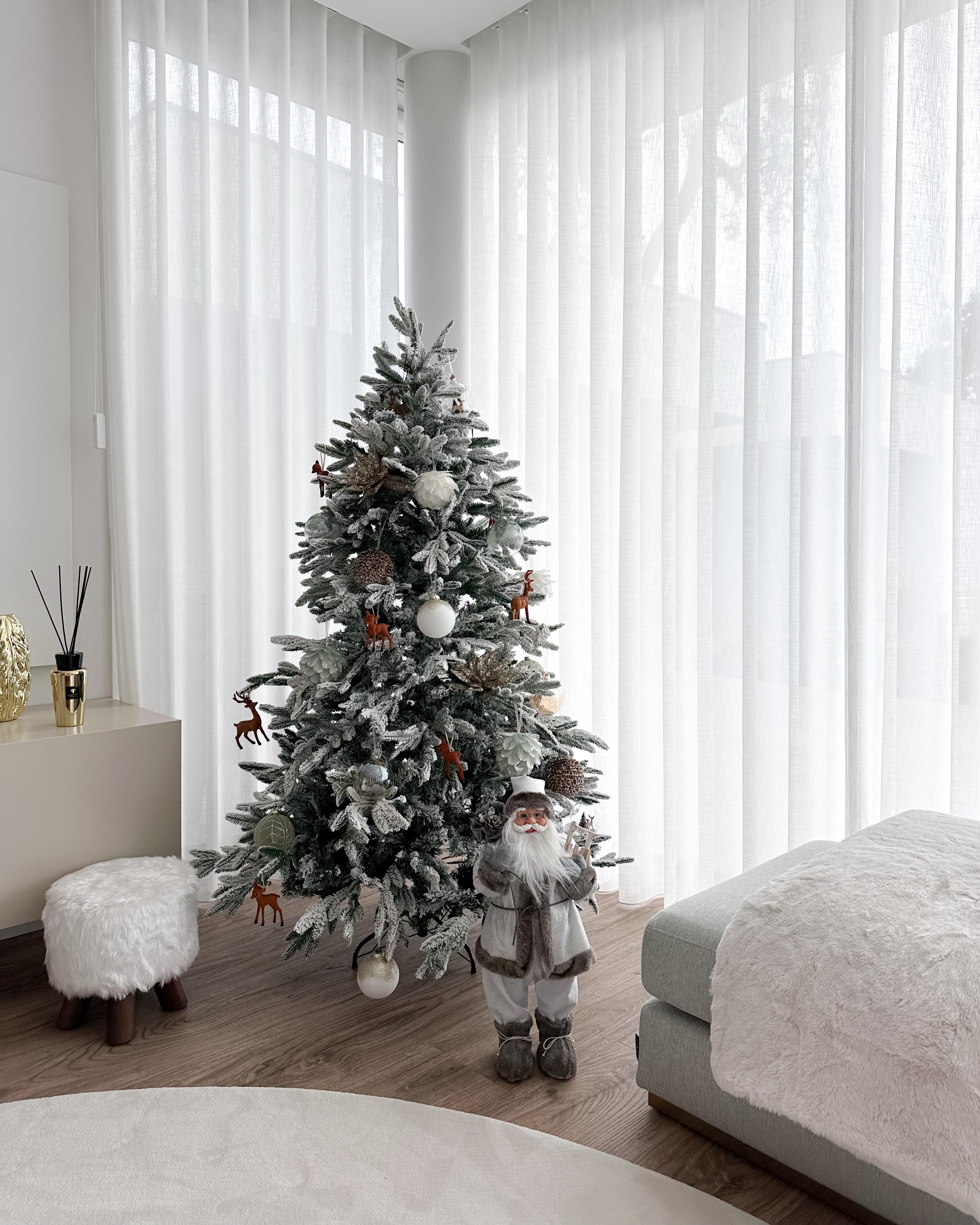 Besneeuwde kunstkerstboom BASSIE 120 cm Wit