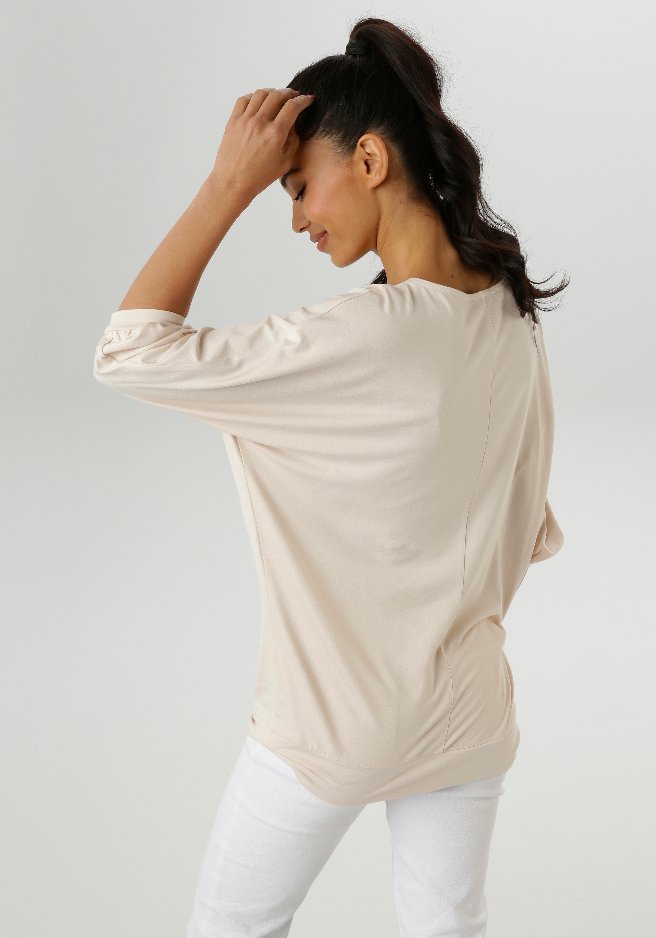 Aniston SELECTED Fledermausshirt , vorne mit grossflächigem, femininem Frontdruck - NEUE KOLLEKTION