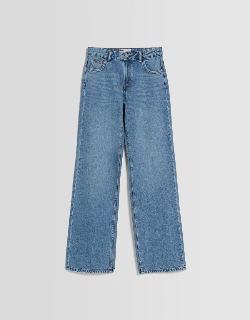 Calça jeans de perna larga