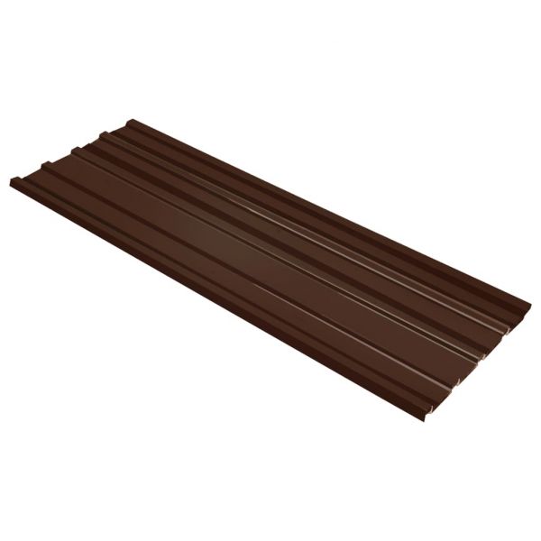 Painel de Telhado 12 Pcs em Aço Galvanizado Castanho - 145721