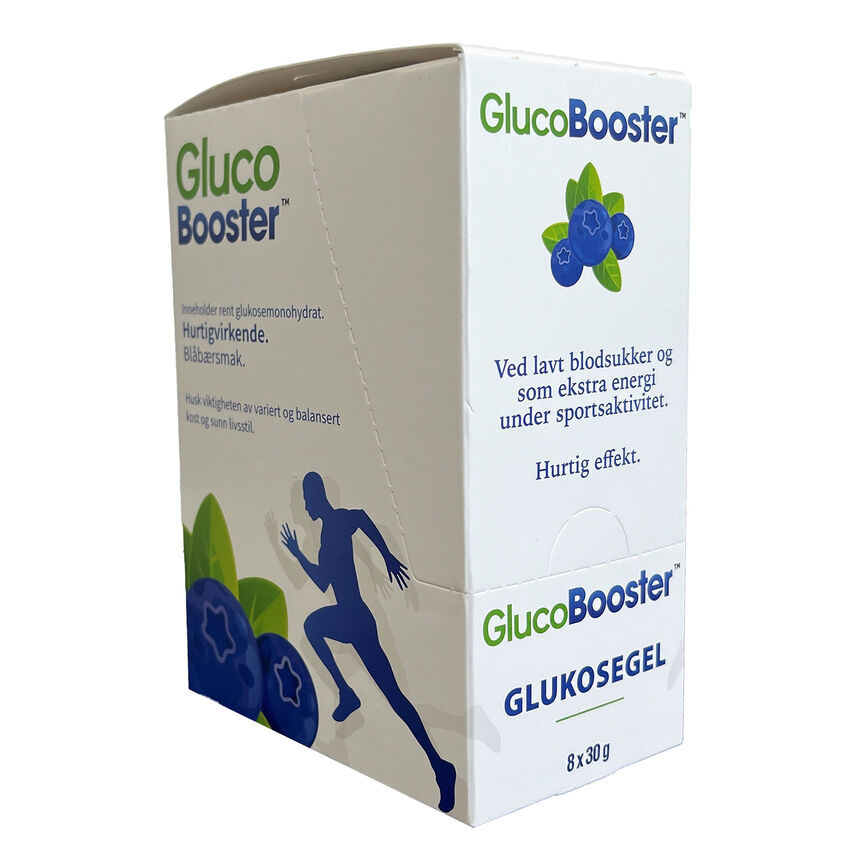GlucoBooster, GlukoseGel Blåbær 8 x 30g