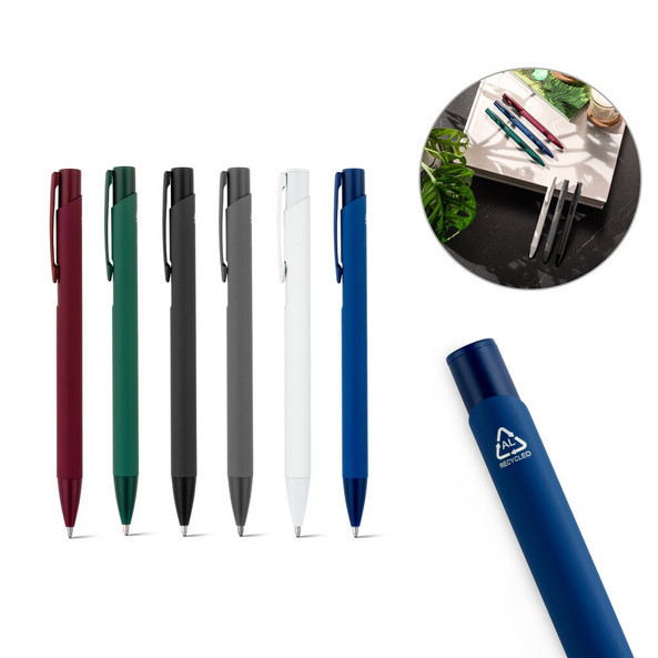 hi!dea 91944 - Stylo à bille en aluminium recyclé (100% rAL) avec finition en caoutchouc