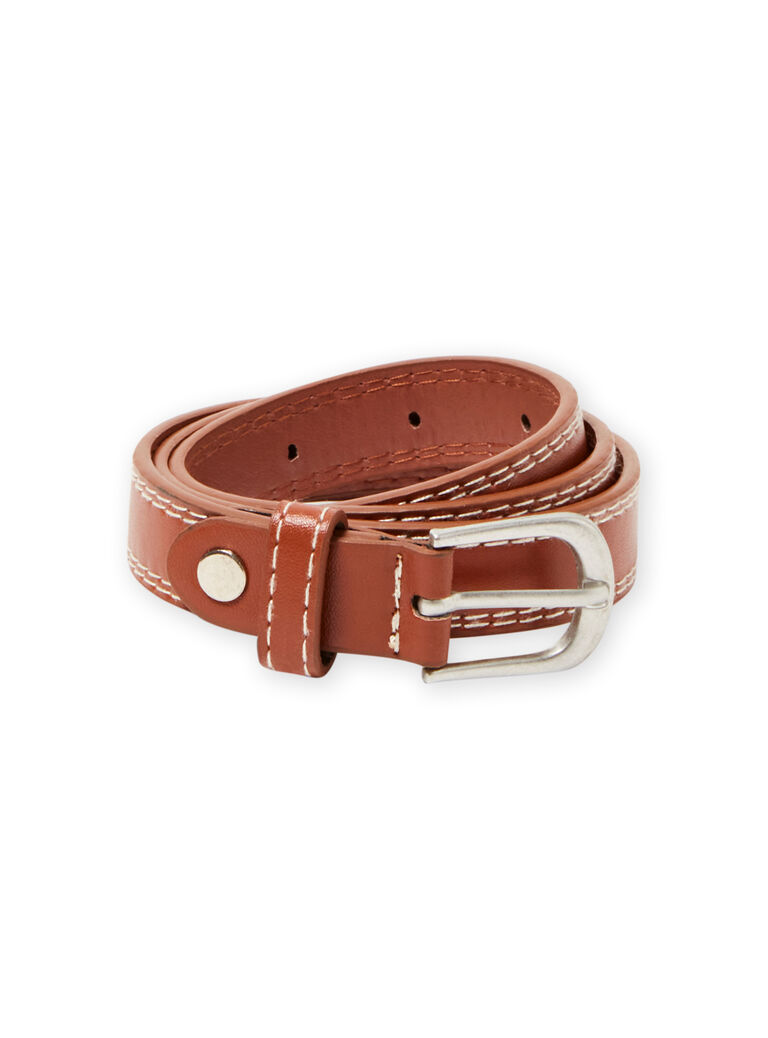 Ceinture caramel à coutures apparentes enfant garçon