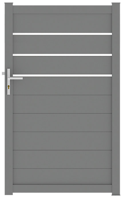 Portillon aluminium Alpes trio gris antique 100X160 cm Jardimat