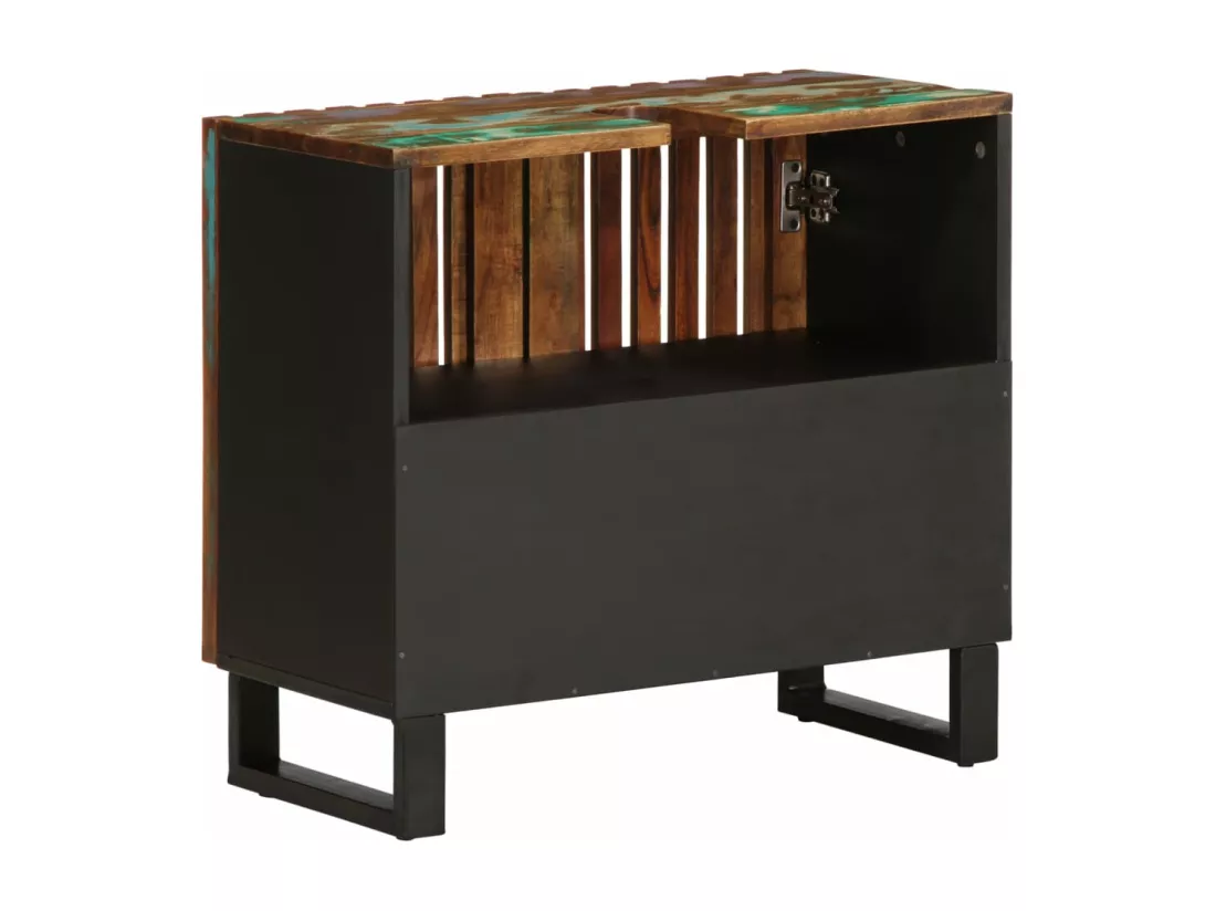 Armoire lavabo de salle de bain 62x34x58cm bois massif d'acacia