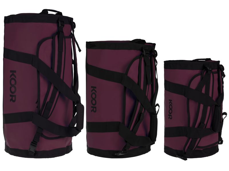 KOOR Duffle Bag Sooma 30 l, Maroon Wasserabweisende Reisetasche