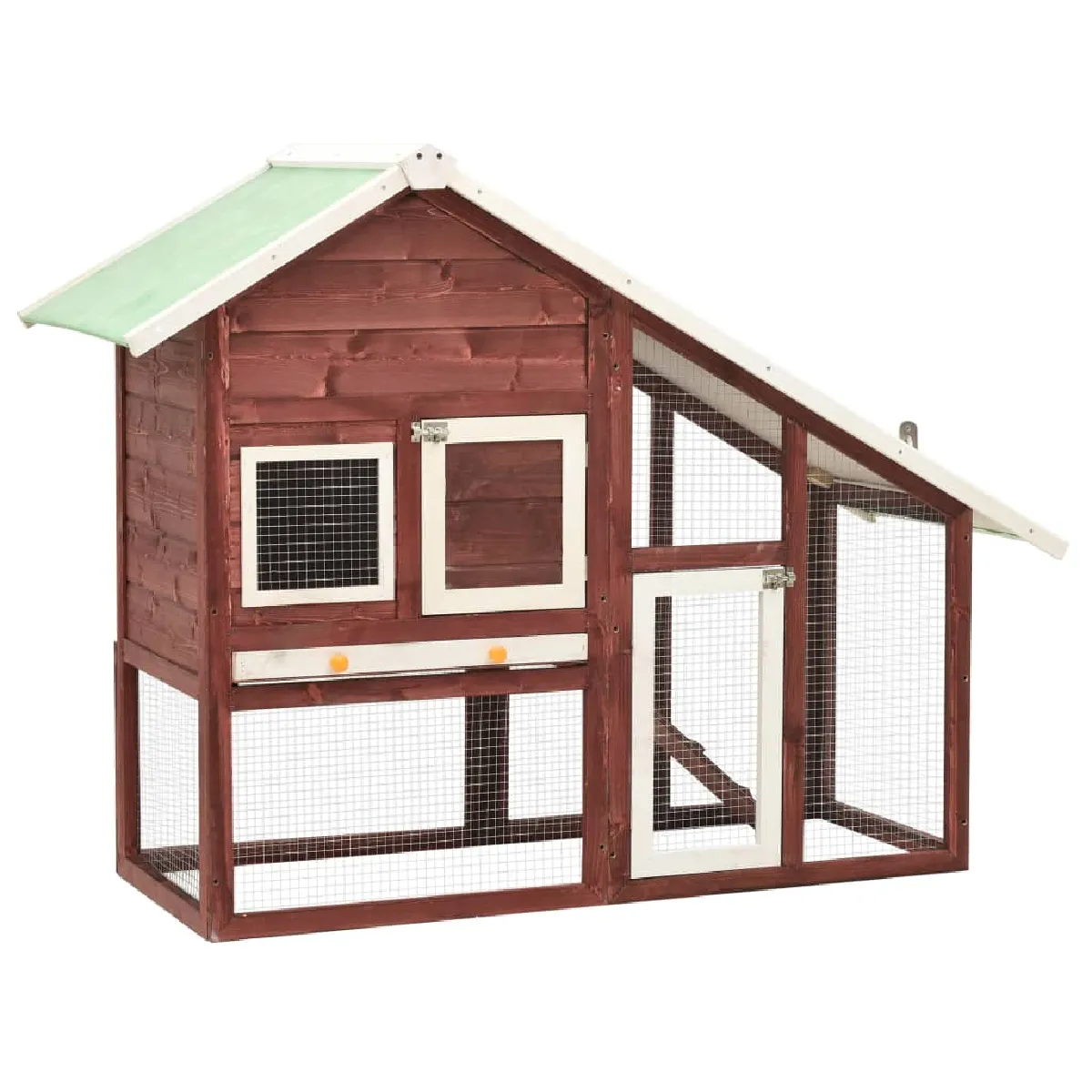 vidaXL Clapier Moka et Blanc 140x63x120 cm