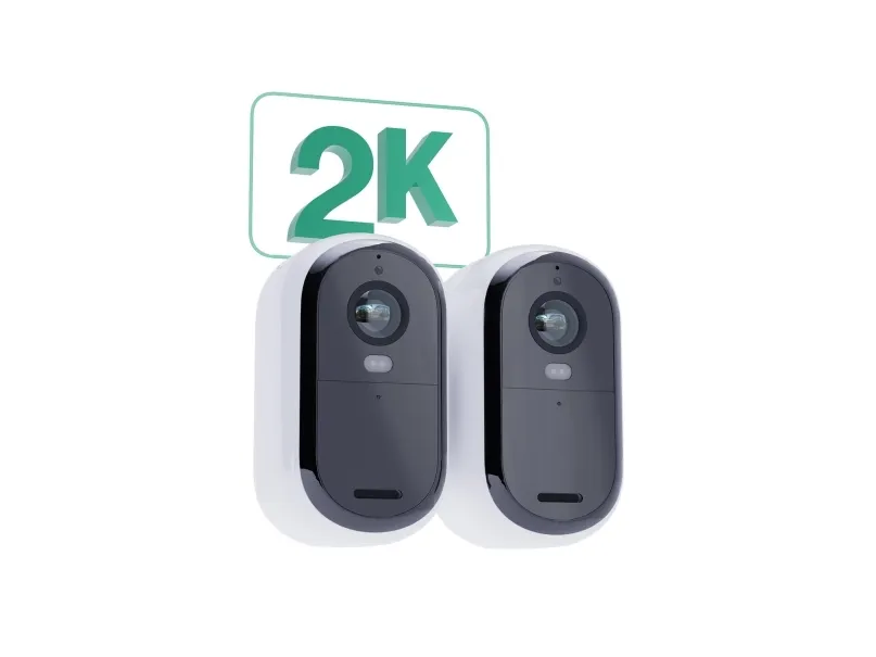 Arlo Essential - Netværksovervågningskamera - indendørs, udendørs - vejrfast - farve (Dag/nat) - 4 MP - 2560 x 1440 - audio - trådløs - WiFi (pakke med 2)