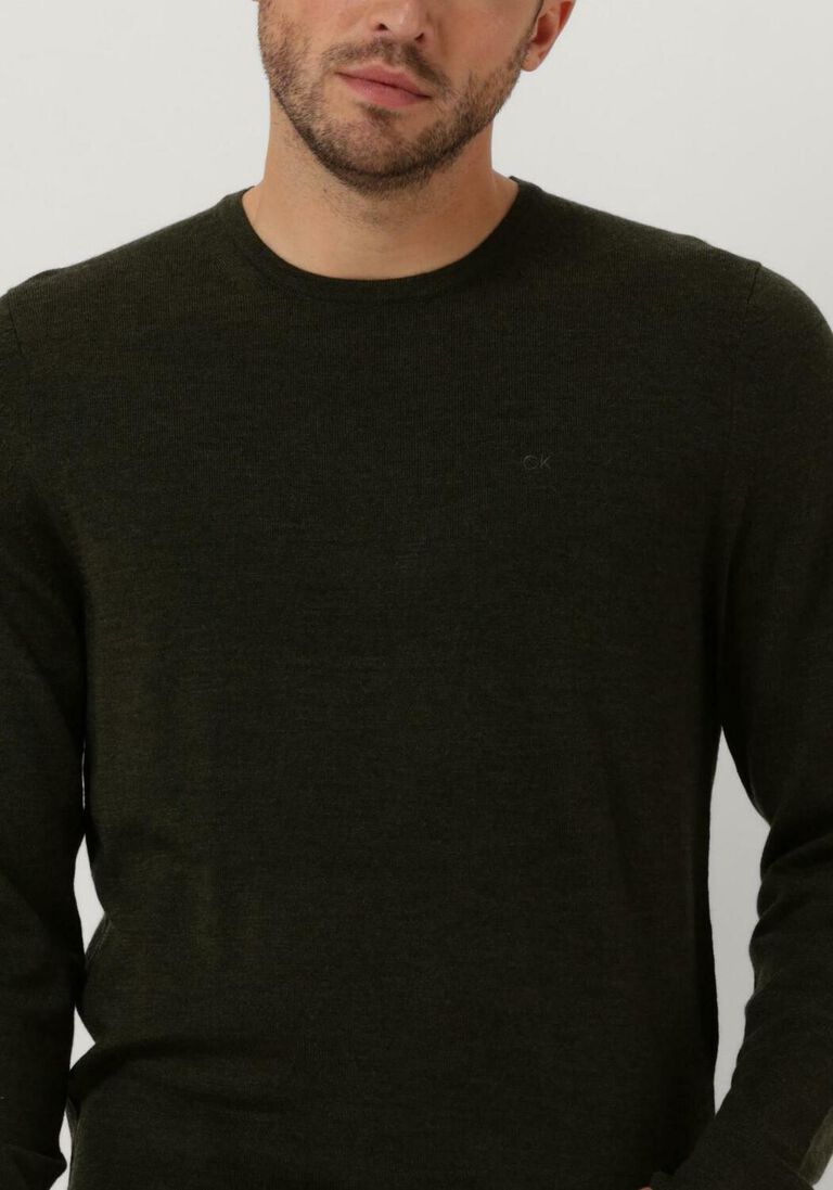 CALVIN KLEIN olijf calvin klein sweater superior wool crew neck sweater