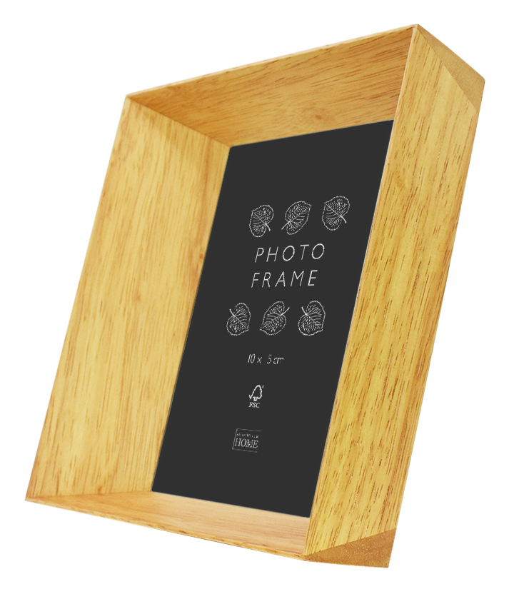 (17x17cm) Cube Holz Bilderrahmen Home Deko Fotorahmen (8.1916) - Hellbraun