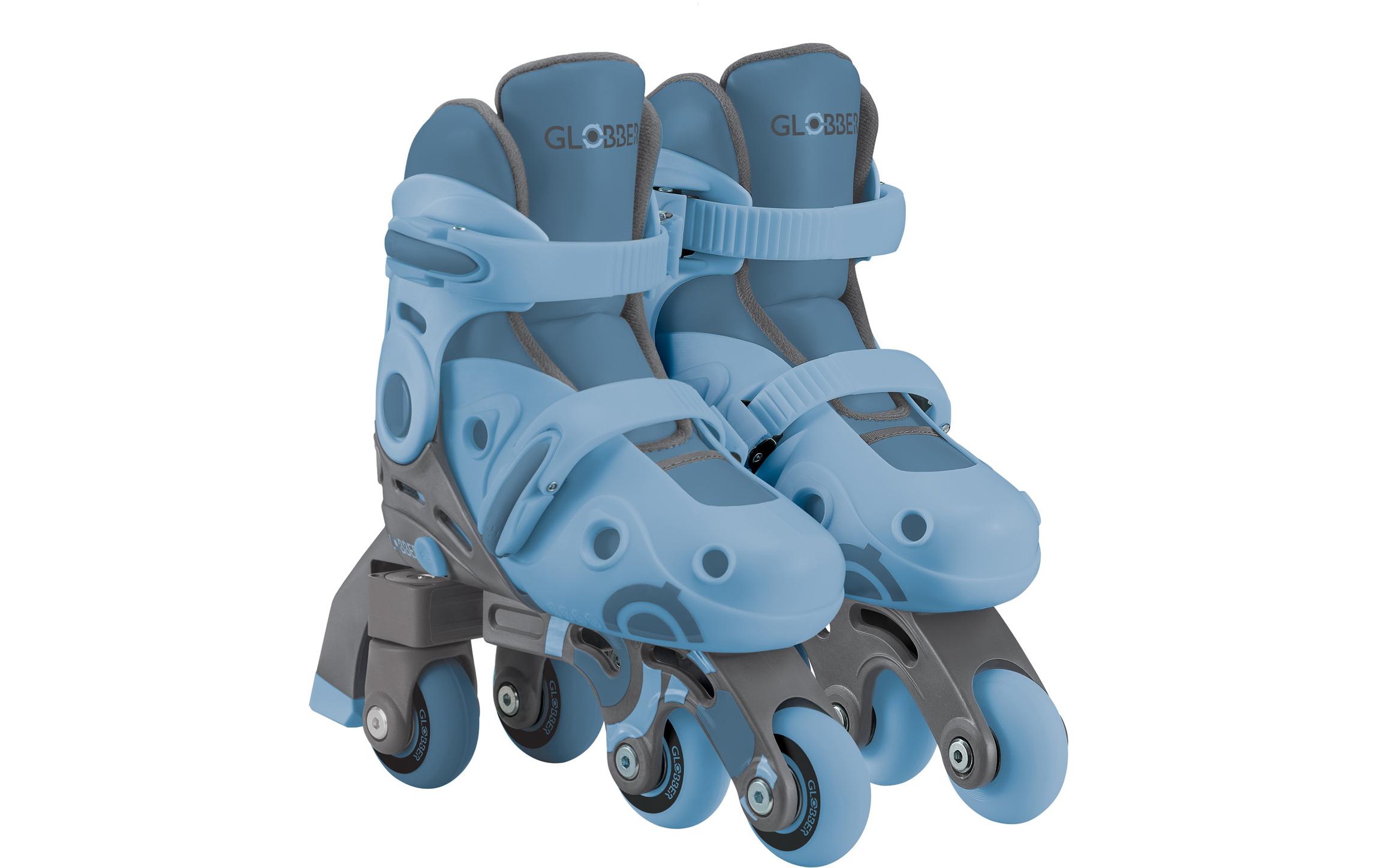 Inline-Skates 2 in 1 Gr. 26-29, AschblauAnpassbare Skates