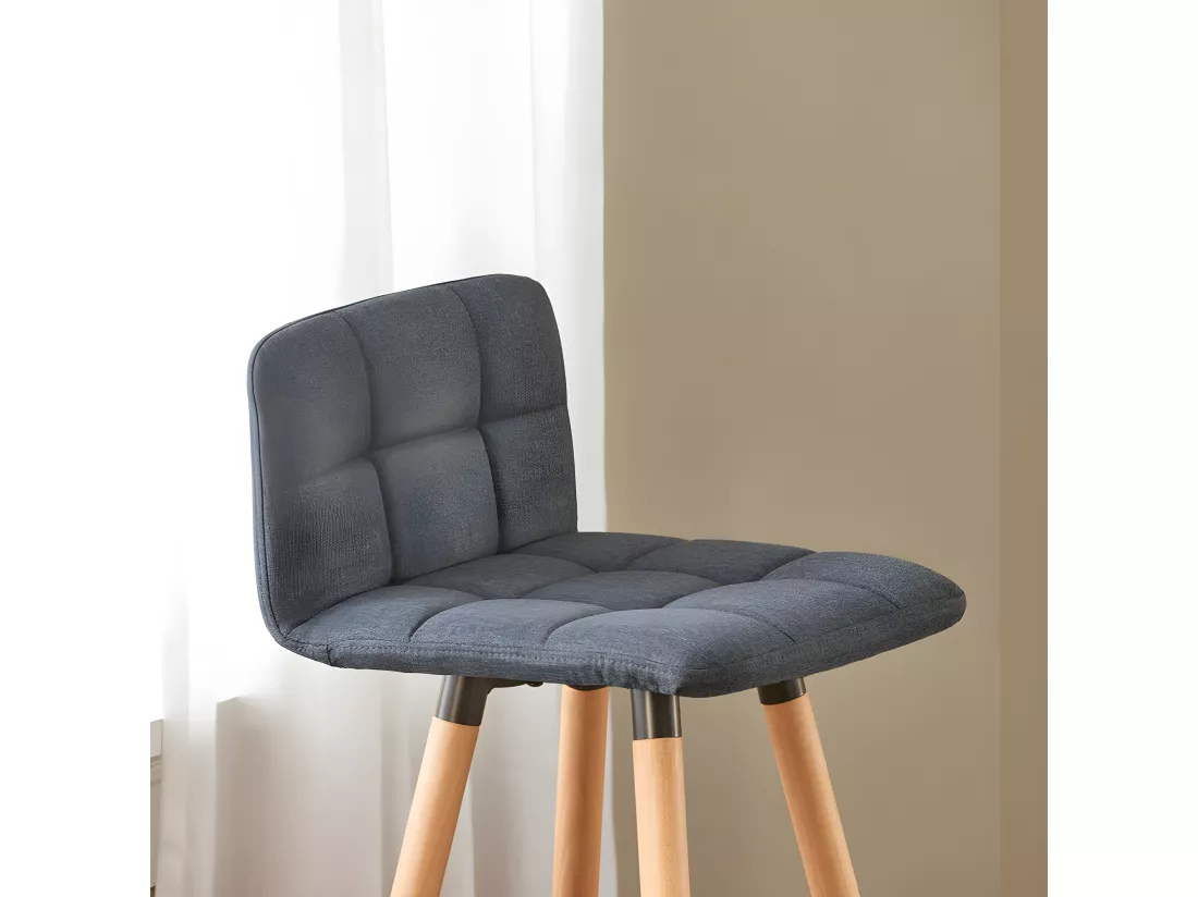 Lot de 2 Tabourets de Bar Cuisine Dossier Repose-Pieds Haute qualité, FST50-DGX2