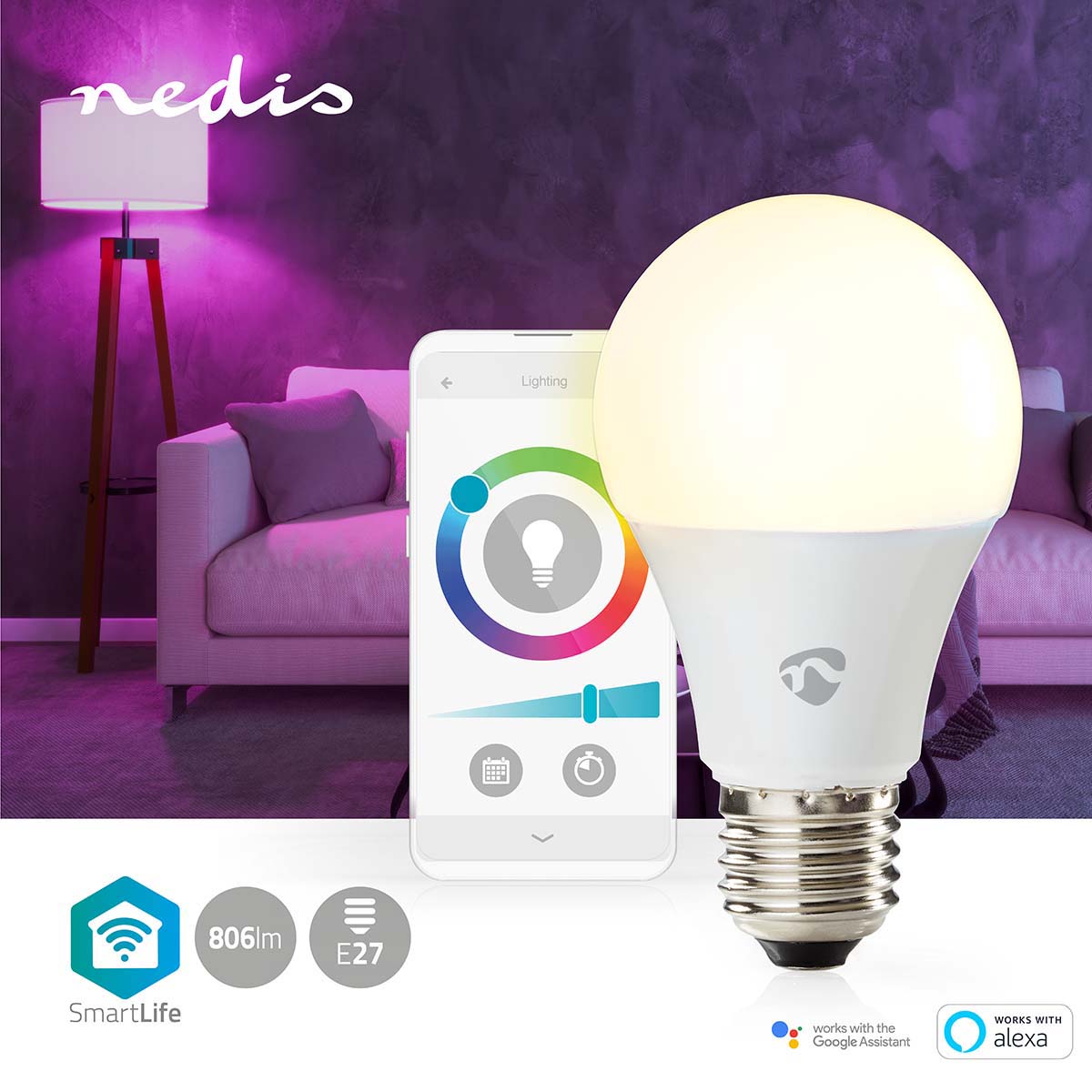 Nedis WIFILRC10E27 SmartLife Multicolour Lamp