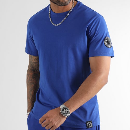 Ensemble Tee Shirt Et Pantalon Jogging Cargo 1130 1133 Bleu Roi
