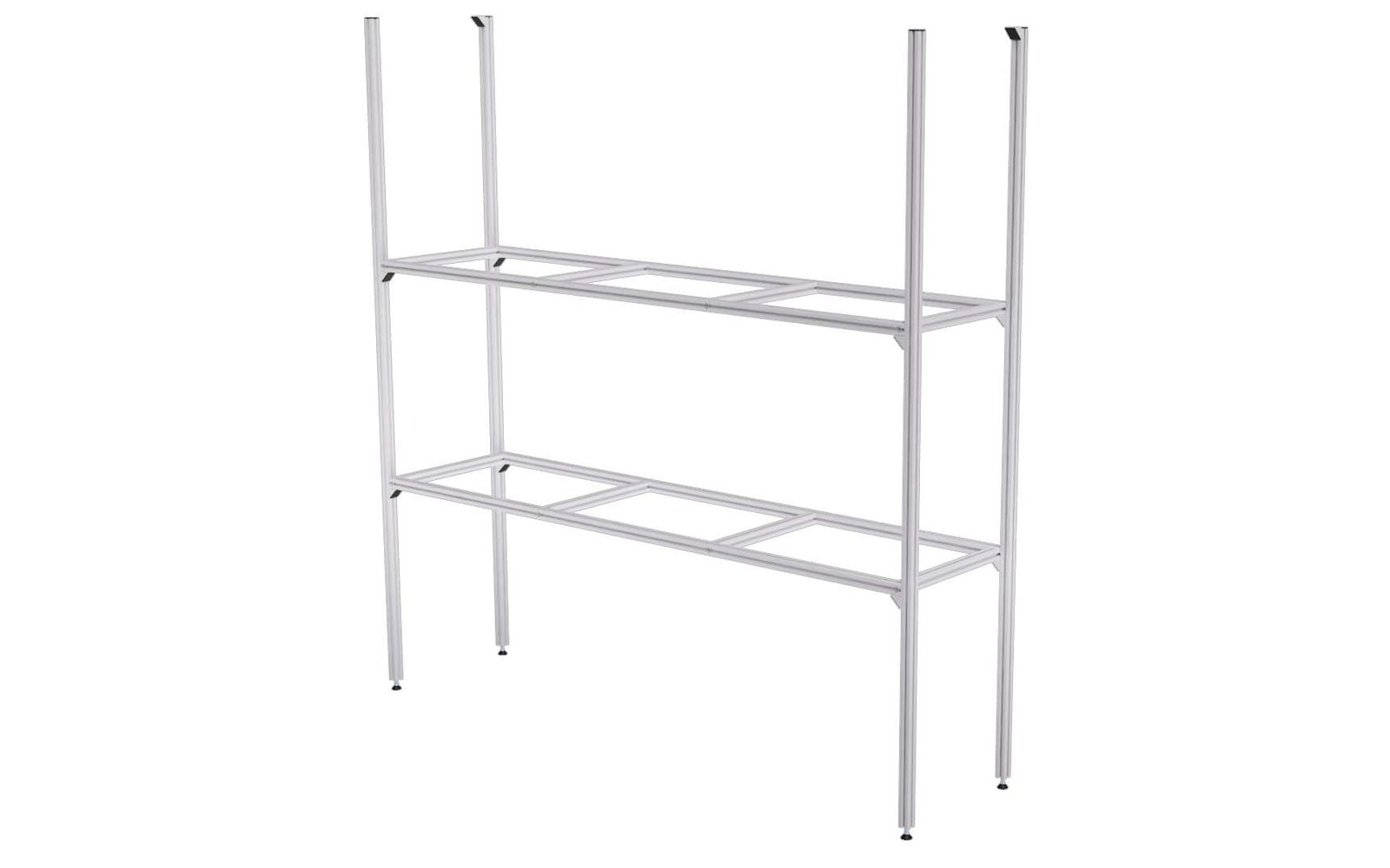 SYS-Rack Aluminium Regal-System 123-L-RR-1 Längs für Heckgarage 125 x 31 x 130 cm
