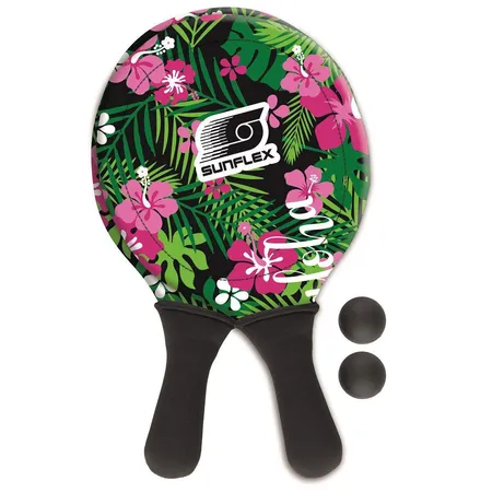 Sunflex Beachball Set Tropical Flower 2 Schläger und 2 Bällen