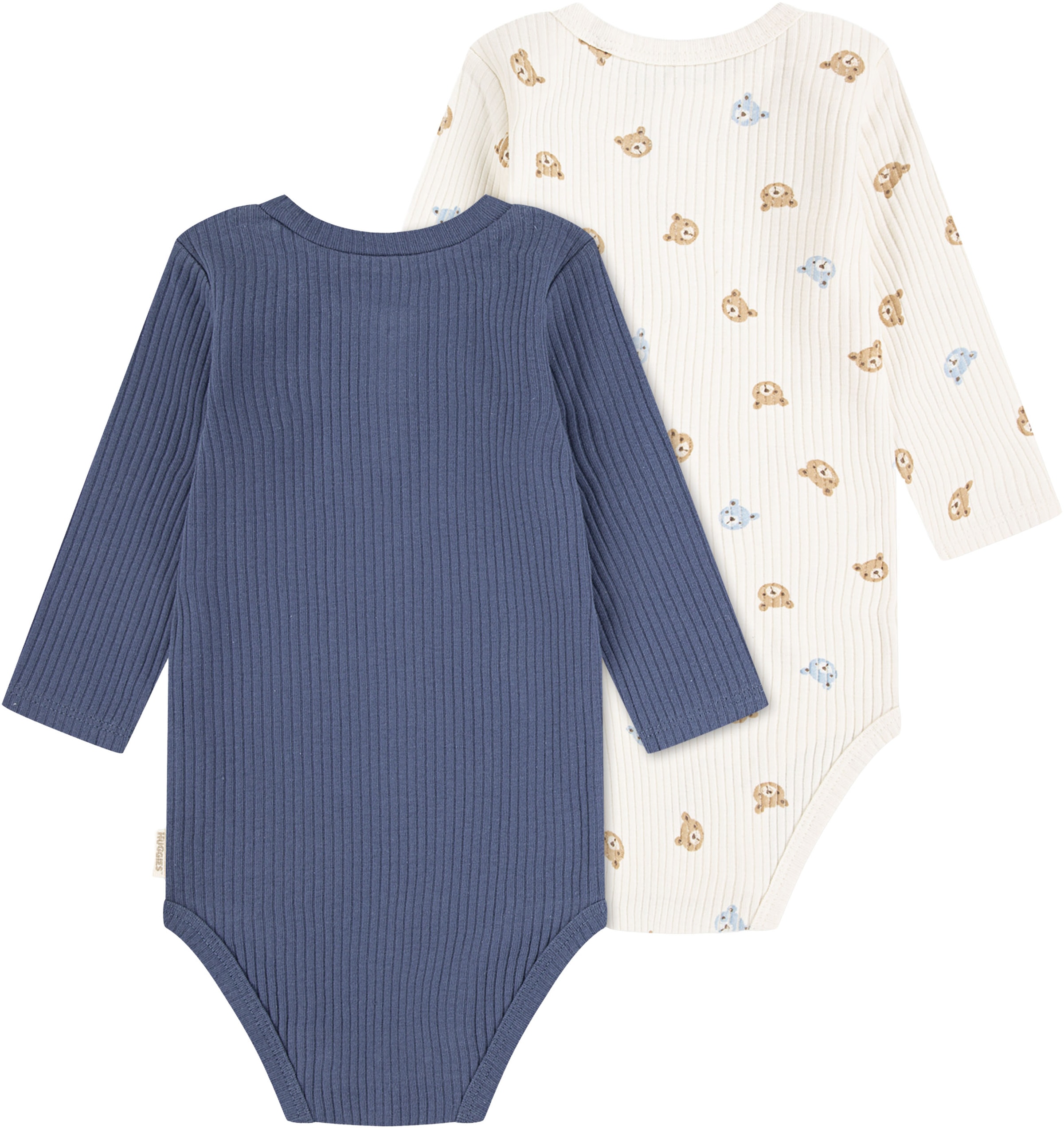 HUGGIES babywear Langarmbody »HUGB 2PK BODYSUIT«, 2 Stk. in gerippter Struktur