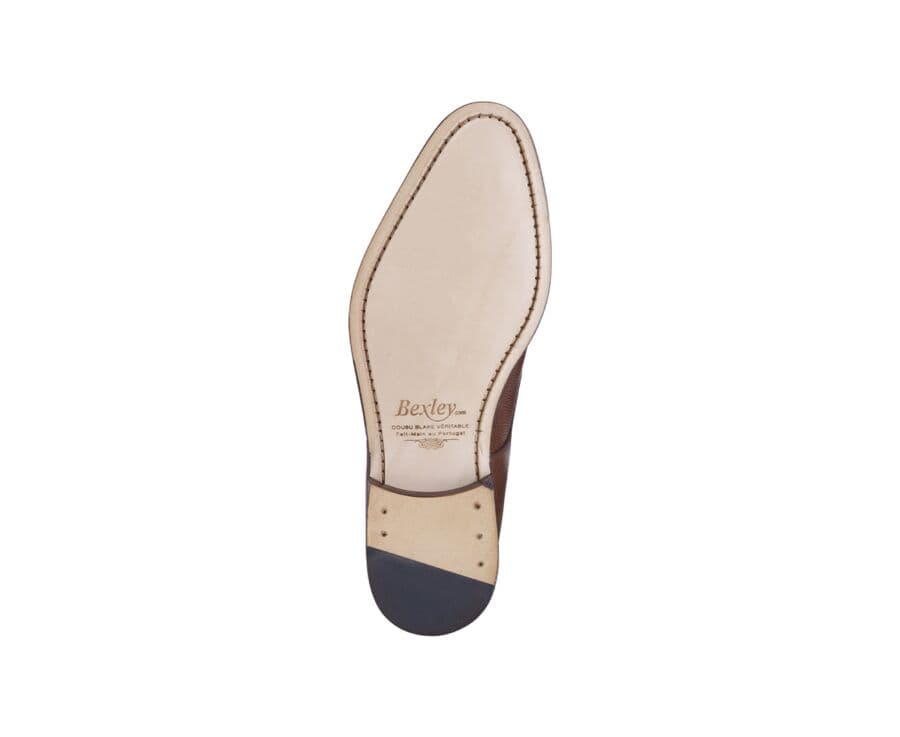Derbies homme Châtaigne grainé semelle cuir - DOVER