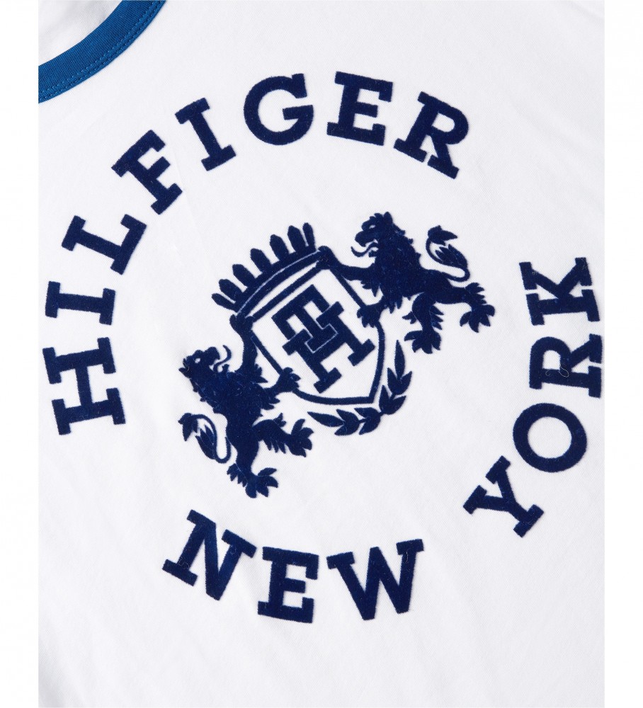 Camiseta branca Tommy Hilfiger Varsity Flock C-Nk